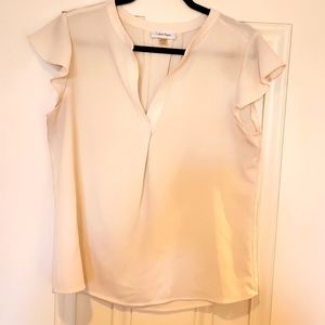v neck butterfly sleeve work top